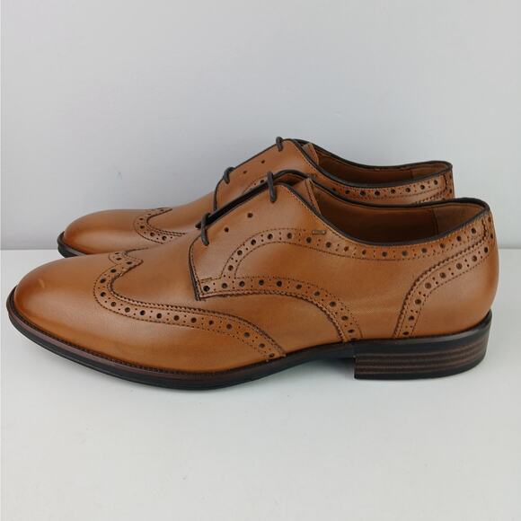 Johnston & Murphy Size 10 Henrick Wingtip Lace-up Shoe- Tan 15-3270 NEW - Picture 3 of 9